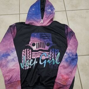 Galaxy Jeep Girl Kids Hoodie